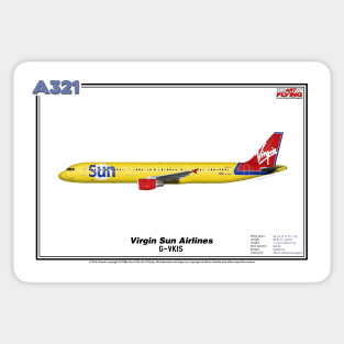 Airbus A321 - Virgin Sun Airlines (Art Print) Sticker